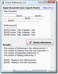 Check References screenshot